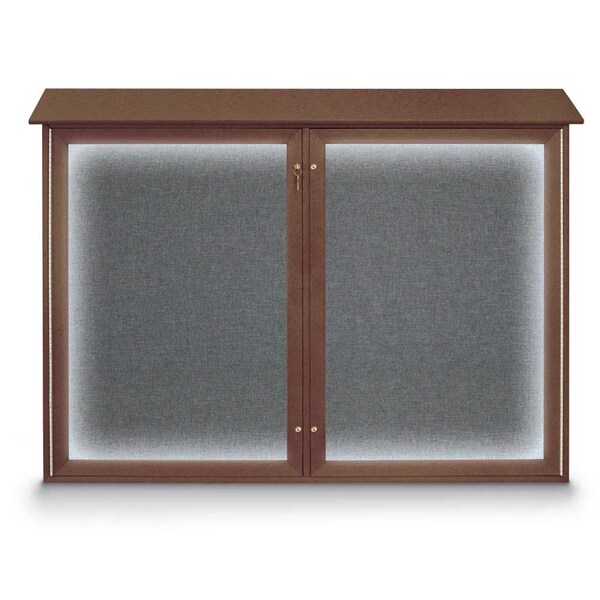 United Visual Products Open Faced Traditional Rounded Corkboard UV645ARC-BRONZE-CORK - main